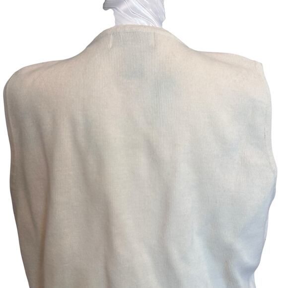 Vintage White Orange Halloween Sweater Vest Womens Sz Large Pumpkin Black Cat - Picture 14 of 16